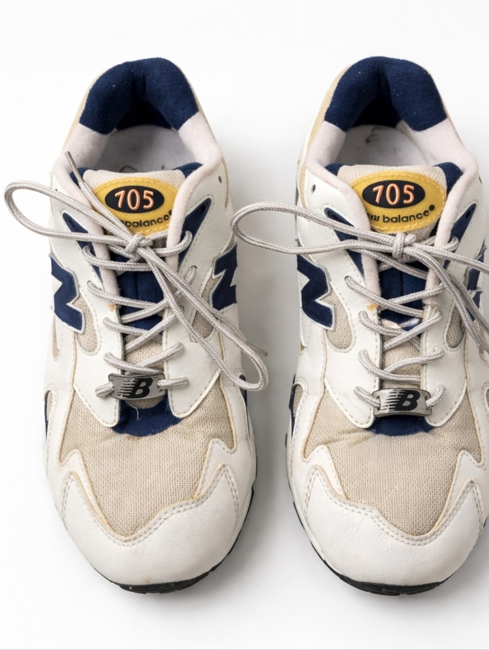 New Balance 705 Vtg 90s.White Navy Beige Athletic Sneakers/shoes. Mens 9